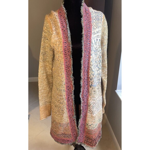 Free People Sz M Desert Drifter  Duster Cardigan Wool Gypsy Boho Southwestern - Picture 5 of 14